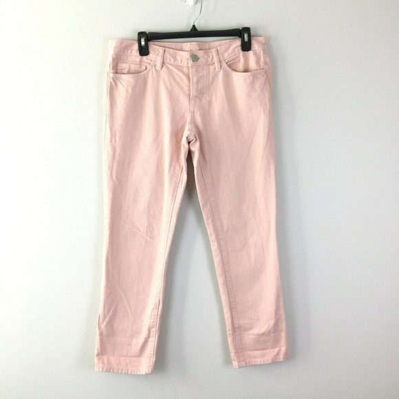 Ann Taylor Denim - LOFT Button Fly Pink Straight Boyfriend Jeans 26 2